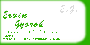 ervin gyorok business card